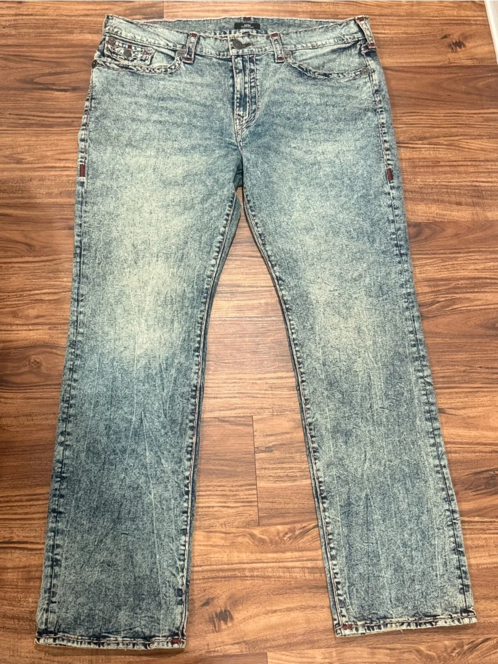True Religion Ricky Super T Men's Size 40 Relaxed Straight Acid Wash Jeans